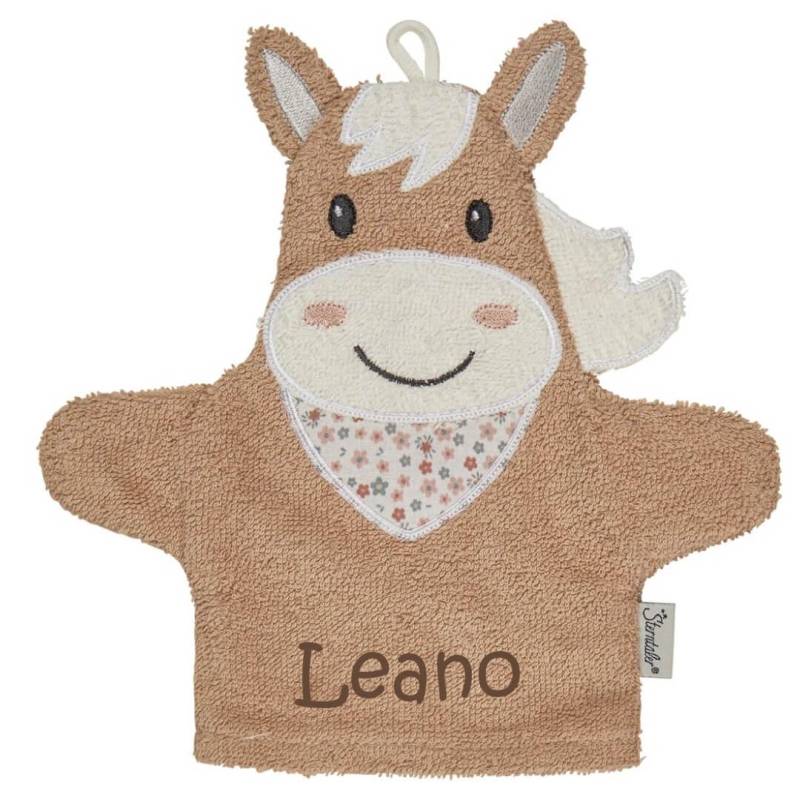 sterntaler Waschlappen Personalisiert Mit Name | Pferd Sunny Beige von Etsy - SticklingDE