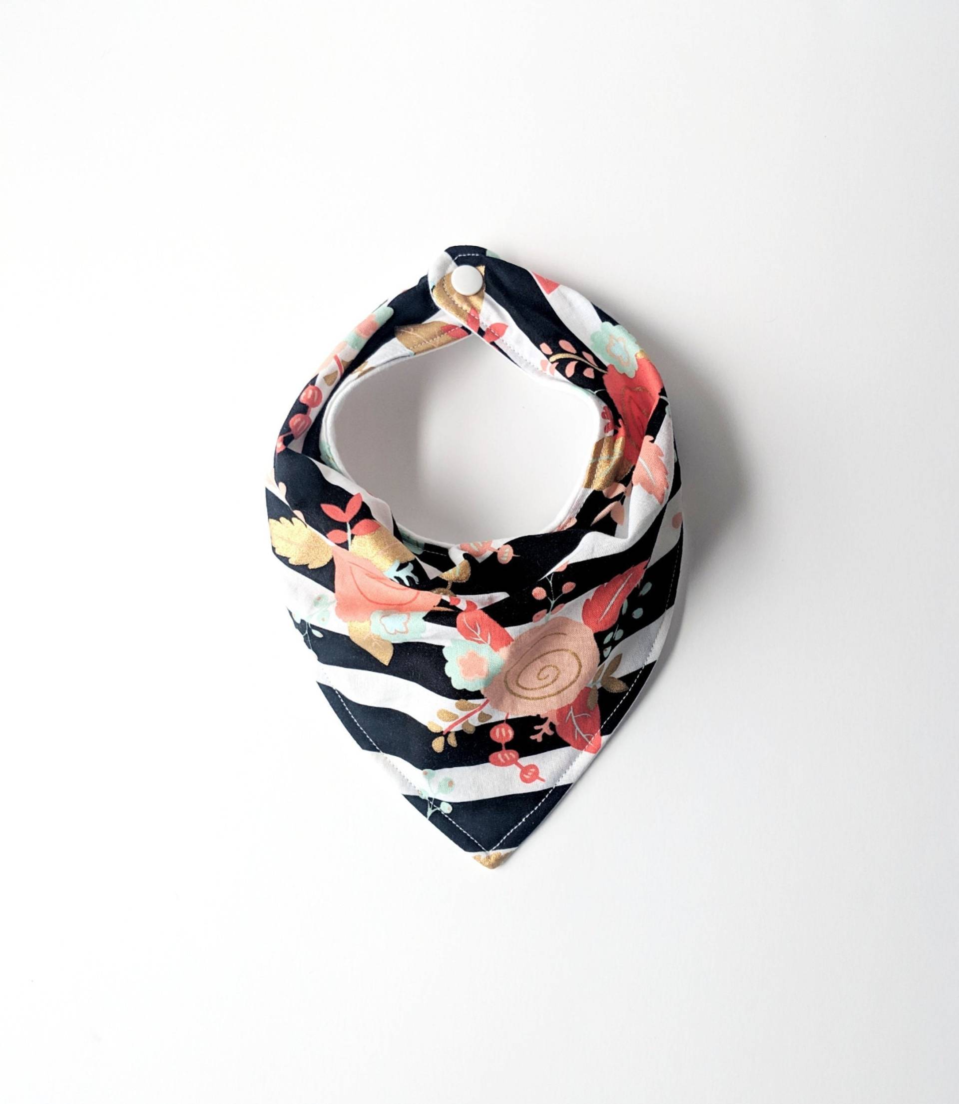 Gold & Coral Floral, Wasserdicht Bandana Lätzchen - Baby Zahnen Sabber Slouch Streifen Floral Minze Stitches Und Sass von Etsy - StitchesAndSass513