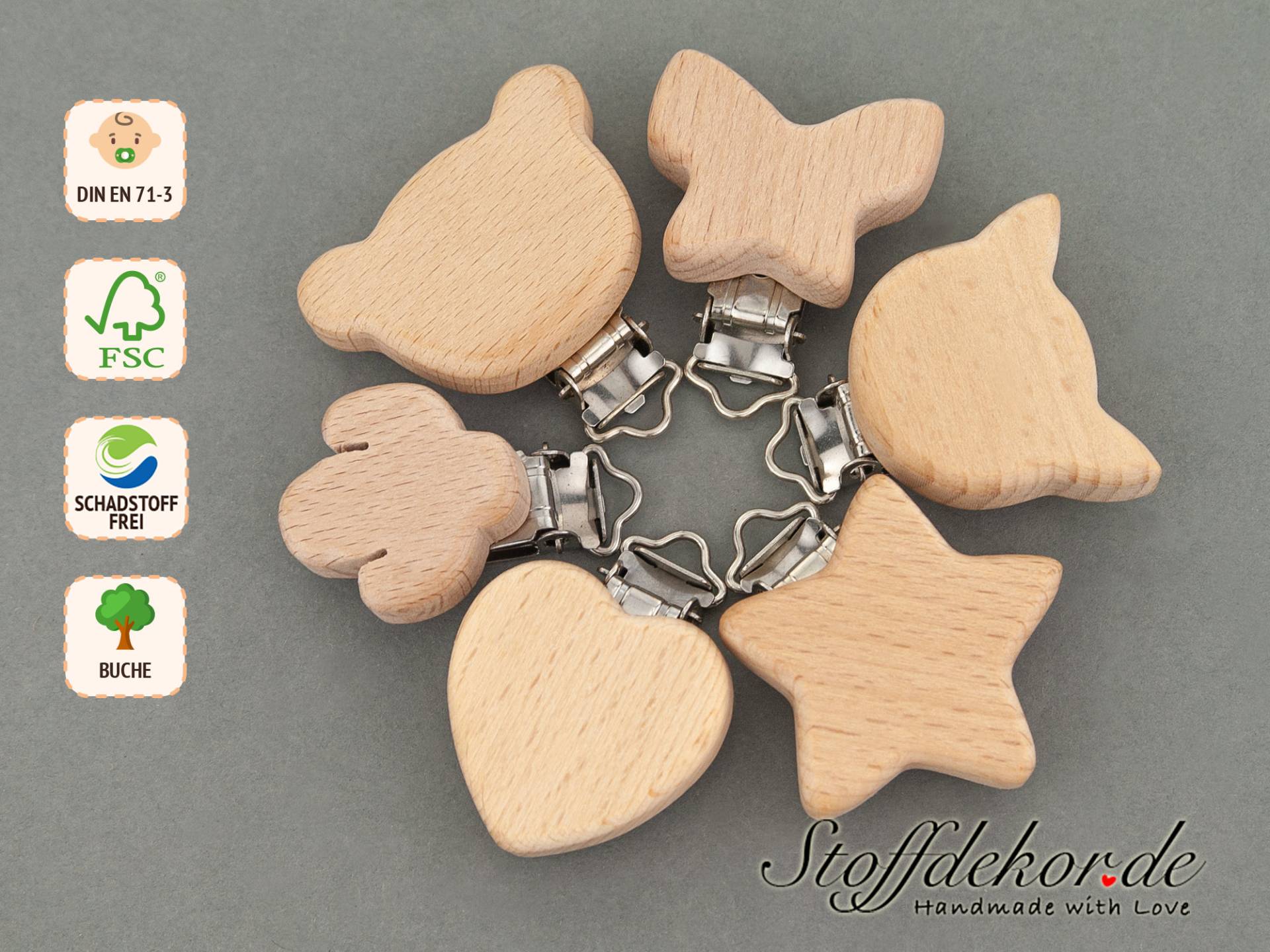 Holzclip Schnullerclip Baby-Clip Schnullerkettenclip Anhängerclip Clip Kinderwagenkette Spielkette Wagenanhänger Buggy Maxi-Cosi Anhänger Holzclip Schnullerclip Baby-Clip Schnullerkettenclip Anhängerclip Clip Kinderwagenkette Spielkette Wagenanhänger Buggy Maxi-Cosi Anhänger von Etsy - Stoffdekor