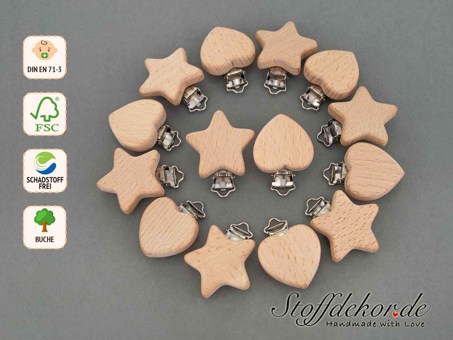 Holzclip Stern Herz Schnullerclip Baby-Clip Schnullerkettenclip Anhängerclip Clip Für Wagenkette Spielkette Buggy Maxi-Cosi Anhänger Holzclip Stern Herz Schnullerclip Baby-Clip Schnullerkettenclip Anhängerclip Clip Für Wagenkette Spielkette Buggy Maxi-Cosi Anhänger von Etsy - Stoffdekor