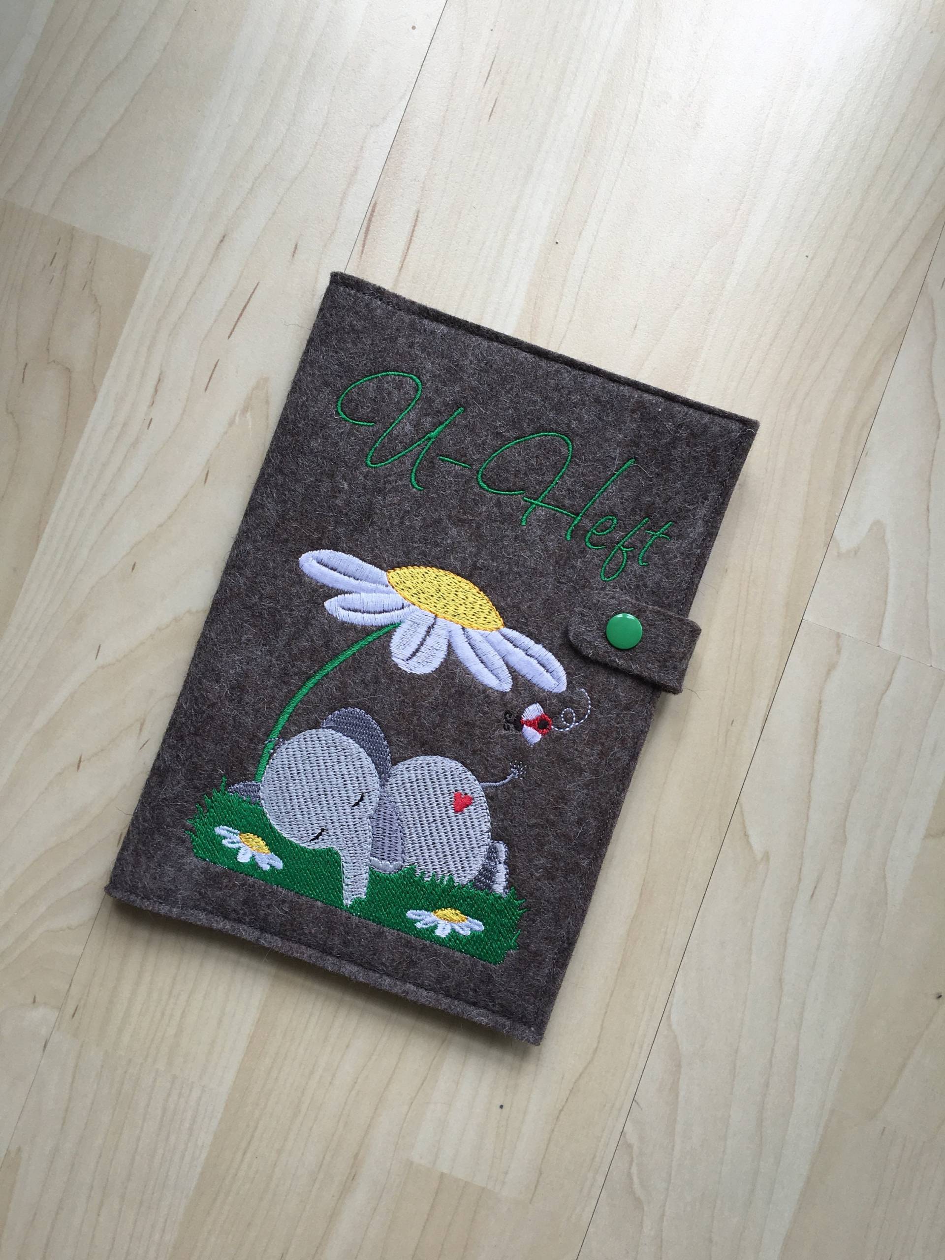 Untersuchungsheft-Hülle Aus Filz Mit Elefant von Etsy - StoffelieneBerlin