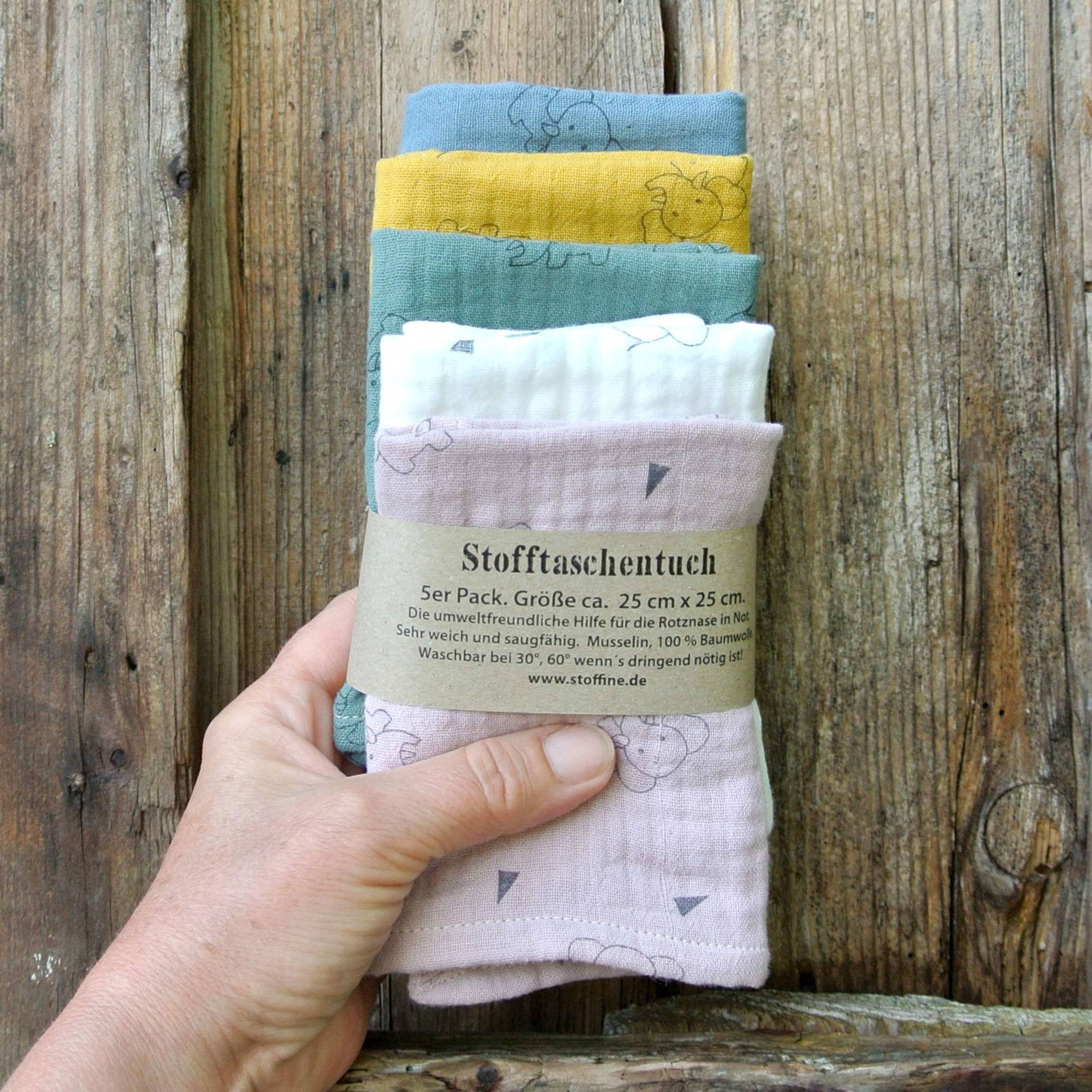 5Er Pack/stofftaschentuch | Waschbar, Wiederverwendbar, Nachhaltig, Baumwolle, Musselin, Zero Waste, Keinplastik, Gifts, Geschenke von Etsy - Stoffine