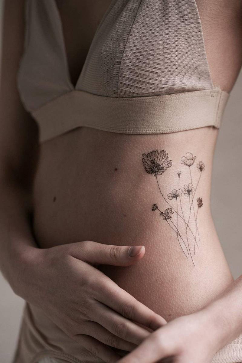 Temporäres Tattoo Feldblumen von Etsy - StudioRafaeleRohn