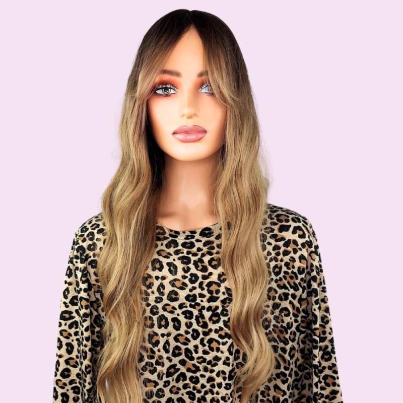 Dunkelblonde Perücke - Geschenkideen, Langes, Künstliches Haar, Ombre, Chemo, Alltag, Ohne Kleber, Alopezie, Perücken Mit Pony, Cosplay von Etsy - StylonicWigs