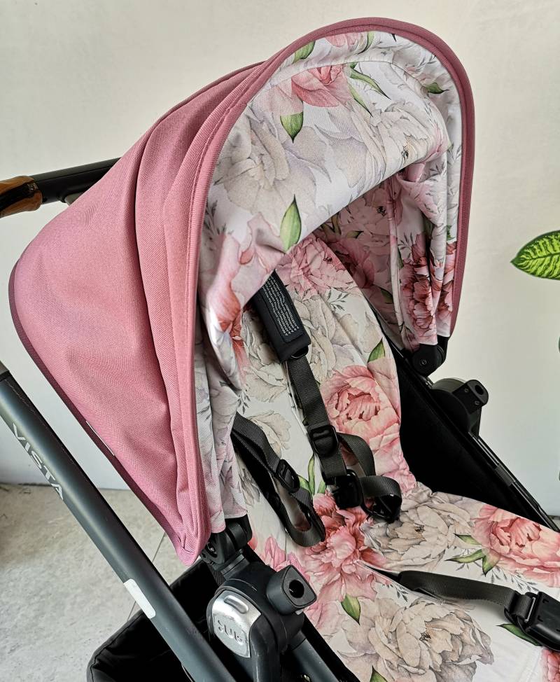 Betthimmel, Sitzauflage, Fußsack, Universaldecke Für Uppababy Kinderwagen Pink Peonies Rosa Vista V3, V2, Minu, Cruz, Rumble Sitz von Etsy - StylySmily
