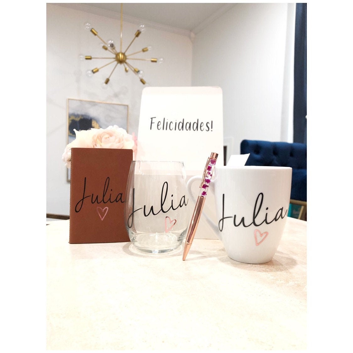 Felicidades Geschenkbox, Freundgeschenk, Verlobungsgeschenkbox, Glückwunschgeschenk, Personalisierte Becher Und Wein, Geburtstag, Individuelles von Etsy - SufisBoutique