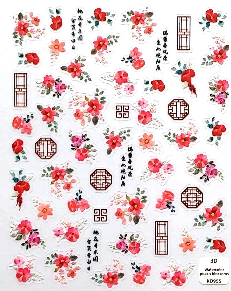 3D Nail Aufkleber/Blumen Ko955/Kreative Nägel Gestaltung/Selbstklebend von Etsy - Sumkiste