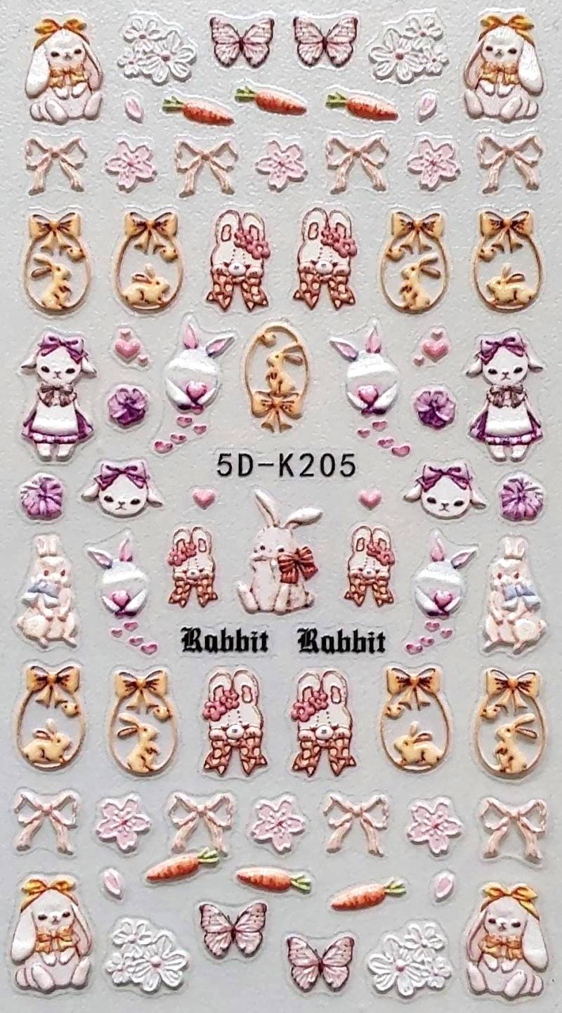5D Nail Aufkleber /Hase 205/Kreative Nägel Gestaltung/Selbstklebend von Etsy - Sumkiste