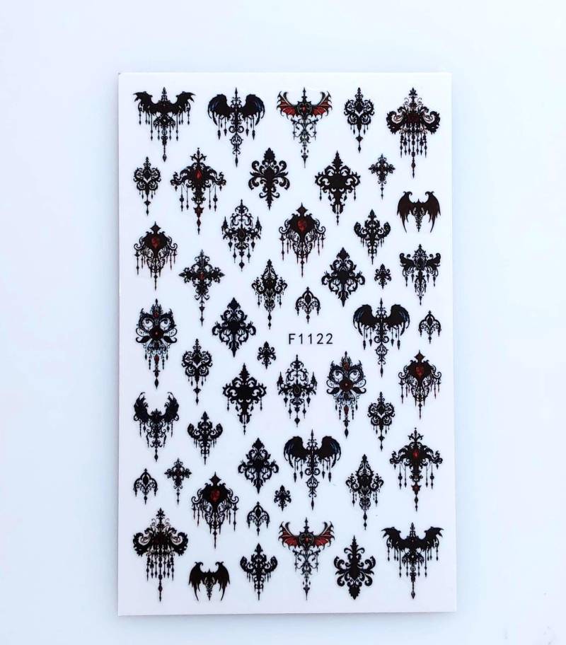 Nail Aufkleber/ Gothic F1122/Kreative Nägel Gestaltung/Selbstklebend von Etsy - Sumkiste