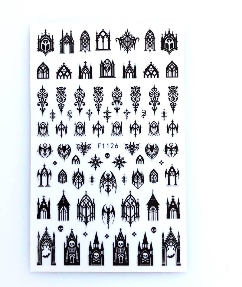 Nail Aufkleber/ Gothic F1126/Kreative Nägel Gestaltung/Selbstklebend von Etsy - Sumkiste