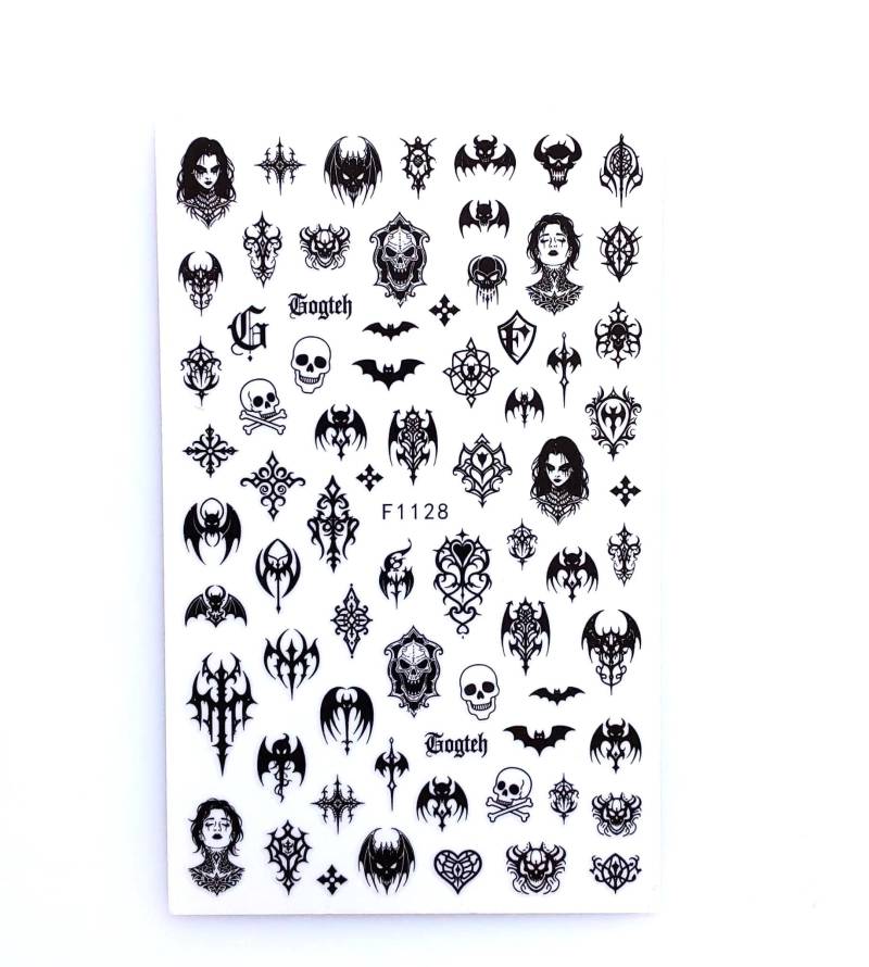 Nail Aufkleber/ Gothic F1128/Kreative Nägel Gestaltung/Selbstklebend von Etsy - Sumkiste