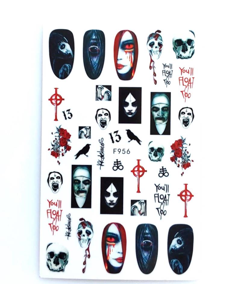 Nail Aufkleber/ Gothic F956/Kreative Nägel Gestaltung/Selbstklebend Halloween von Etsy - Sumkiste