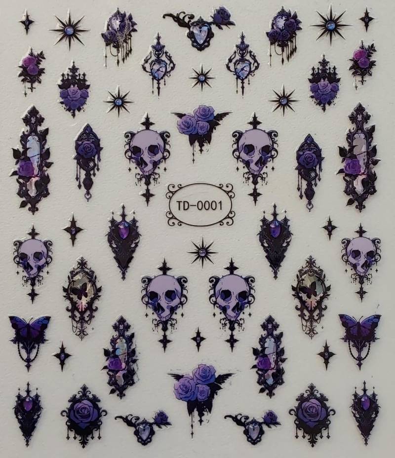 Nail Aufkleber/Gothic 0001/Kreative Nägel Gestaltung/Selbstklebend von Etsy - Sumkiste