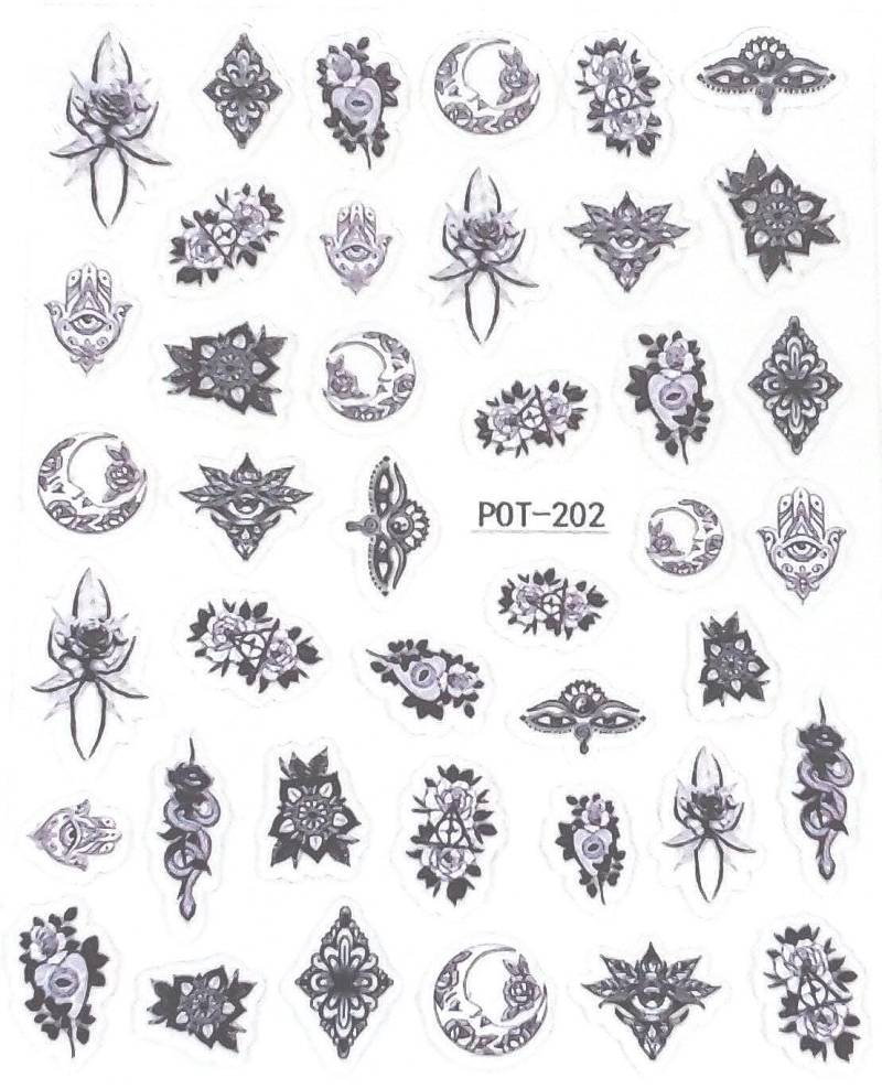 Nail Aufkleber/Gothic 202/Kreative Nägel Gestaltung/Selbstklebend von Etsy - Sumkiste