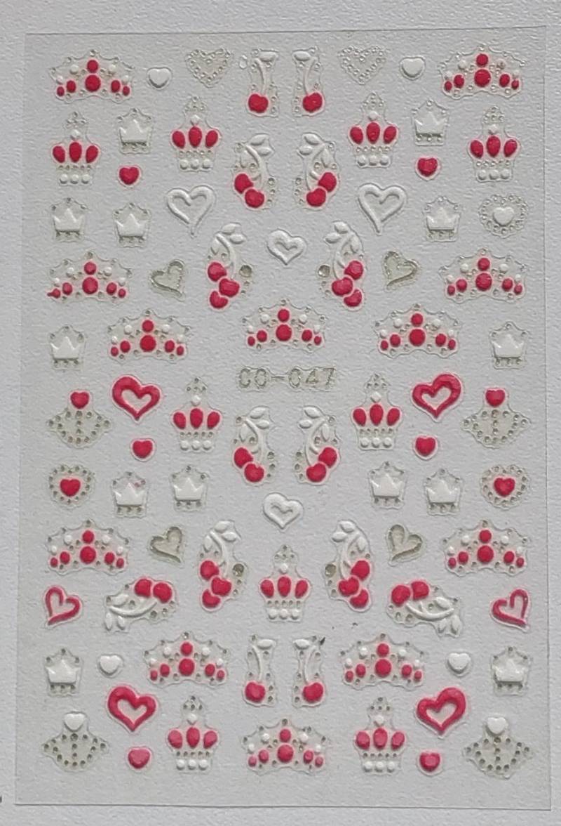 Nail Sticker/Herzen Co047/ Rot-Weiß /Valentinstag von Etsy - Sumkiste