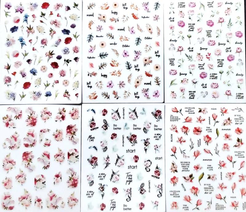 Nail Sticker/Nägel Aufkleber Blumen Rose Pfingstrose Lilie von Etsy - Sumkiste