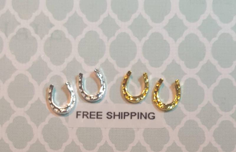2 Stück Gold Oder Silber Hufeisen Legierungs-Charme-Nagel-Kunst Handwerk Kostenloser Versand von Etsy - SunSationalNailArt