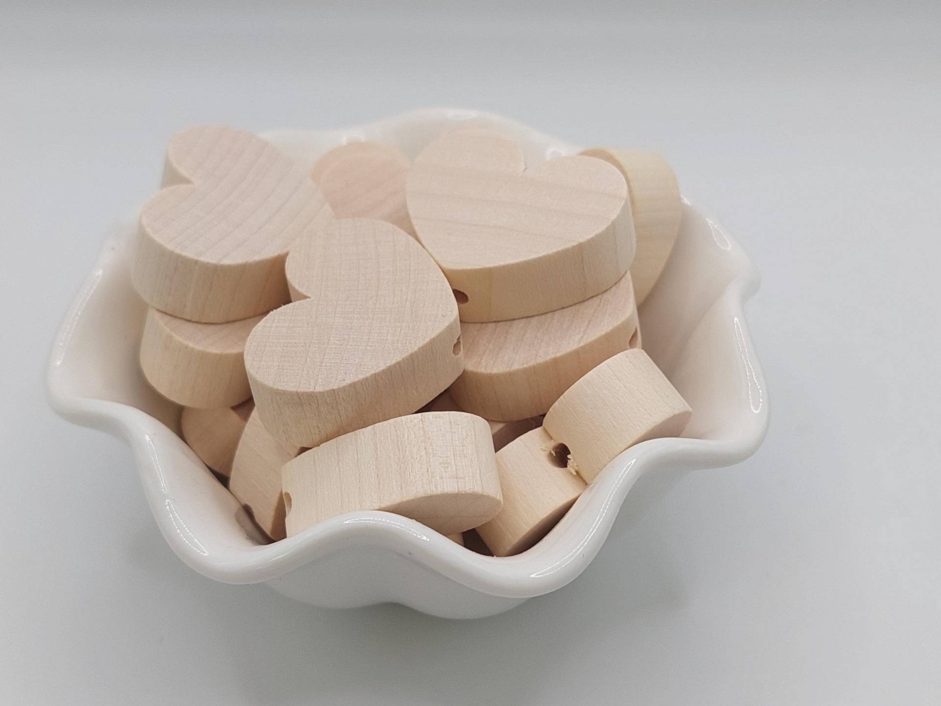 Motivperle Holz Herz in Natur Für Schnullerkette Vertikal Gebohrt von Etsy - SundHVerkauf
