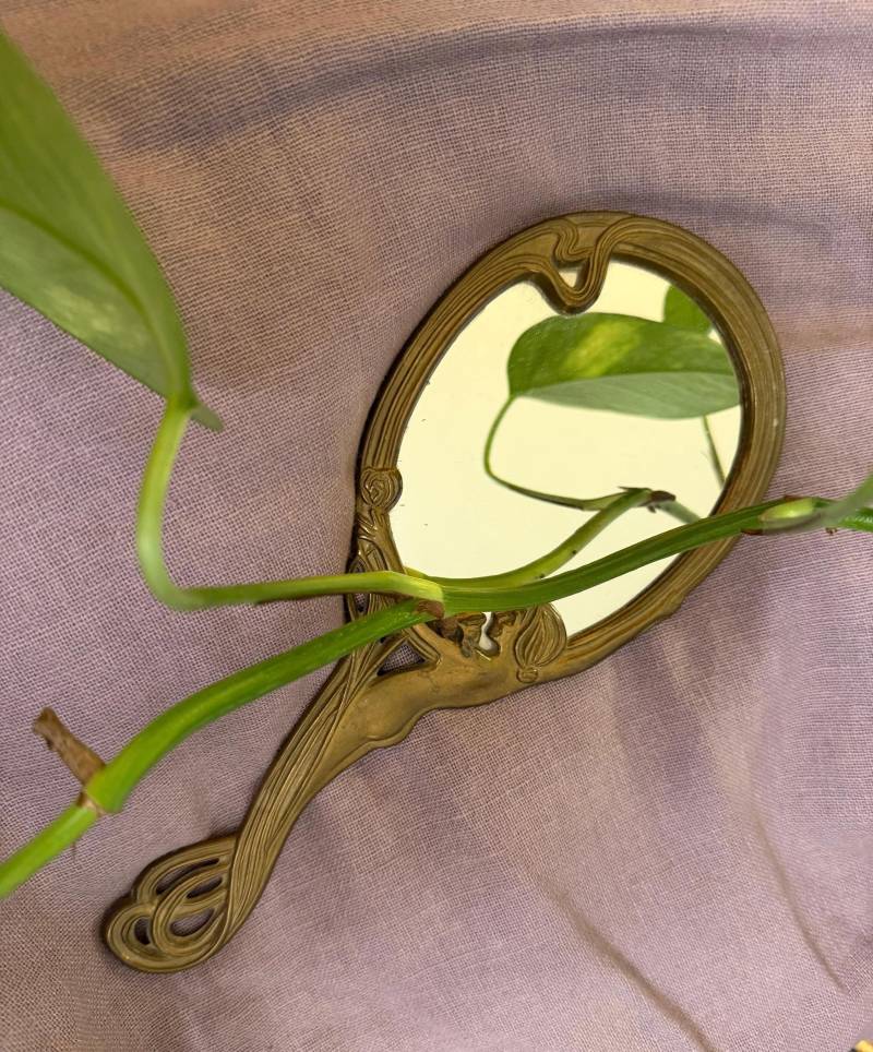 Jugendstil Handspiegel Messing von Etsy - SunibaVintageShop