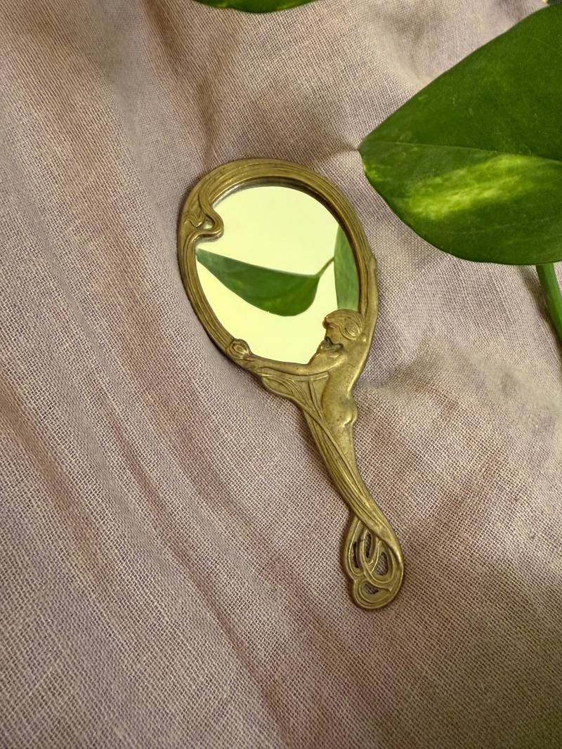 Jugendstil Handspiegel Messing von Etsy - SunibaVintageShop