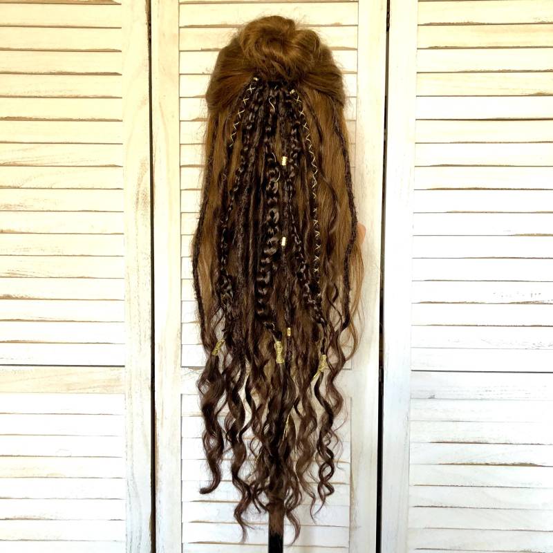 Boho Beachwaves Dreadfall Set Dunkelbraun 60 cm Lang von Etsy - SunnyDreadlocks