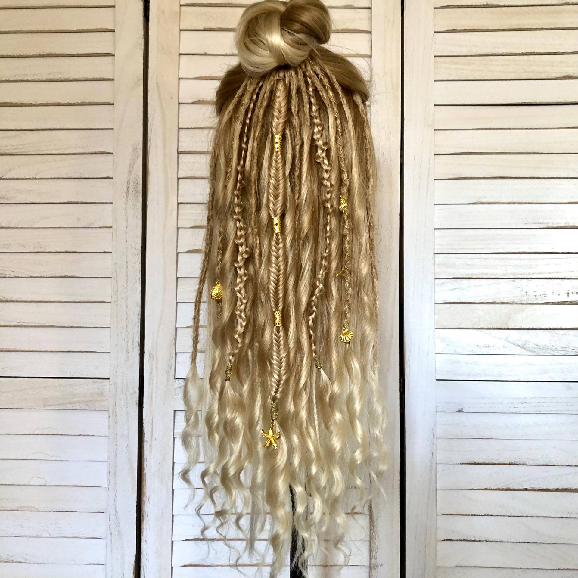 Mermaid Dreadfall Set Ombré Blond 55 cm Lang Mermaid Dreadfall Set Ombré Blond 55 cm Lang von Etsy - SunnyDreadlocks