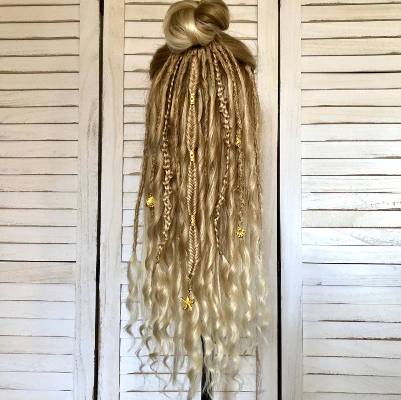 Mermaid Dreadfall Set Ombré Blond 55 cm Lang von Etsy - SunnyDreadlocks