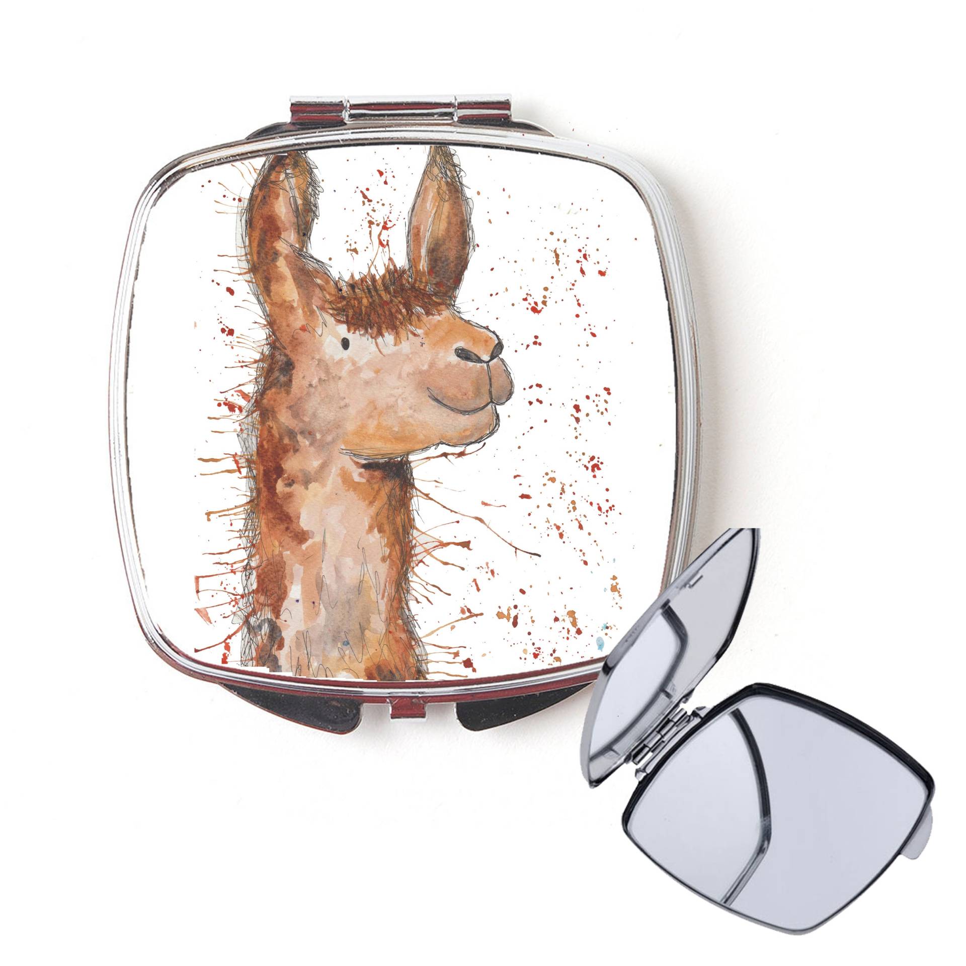 Lama Kompakter Spiegel, Handtaschenspiegel, Geschenk Für Mama, Sie, Personalisierter Lama, Taschenspiegel von Etsy - SunnyjollyDesignsArt