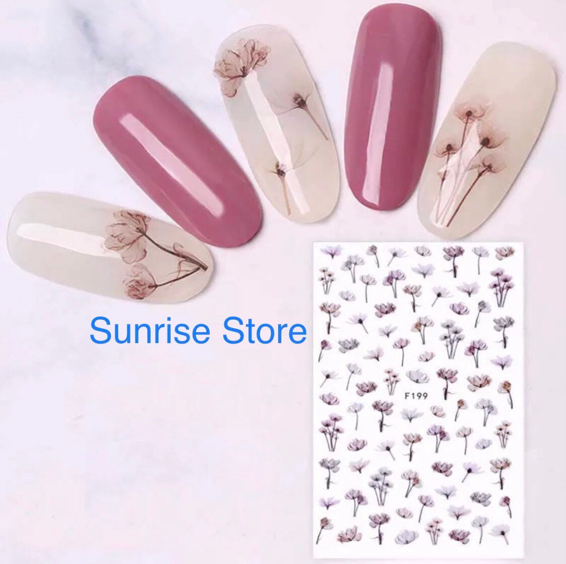 3D Nail Art Sticker 199 Ink Blume Wasser Farbe Blumen Floral Decals Maniküre von Etsy - SunriseStoreUSA