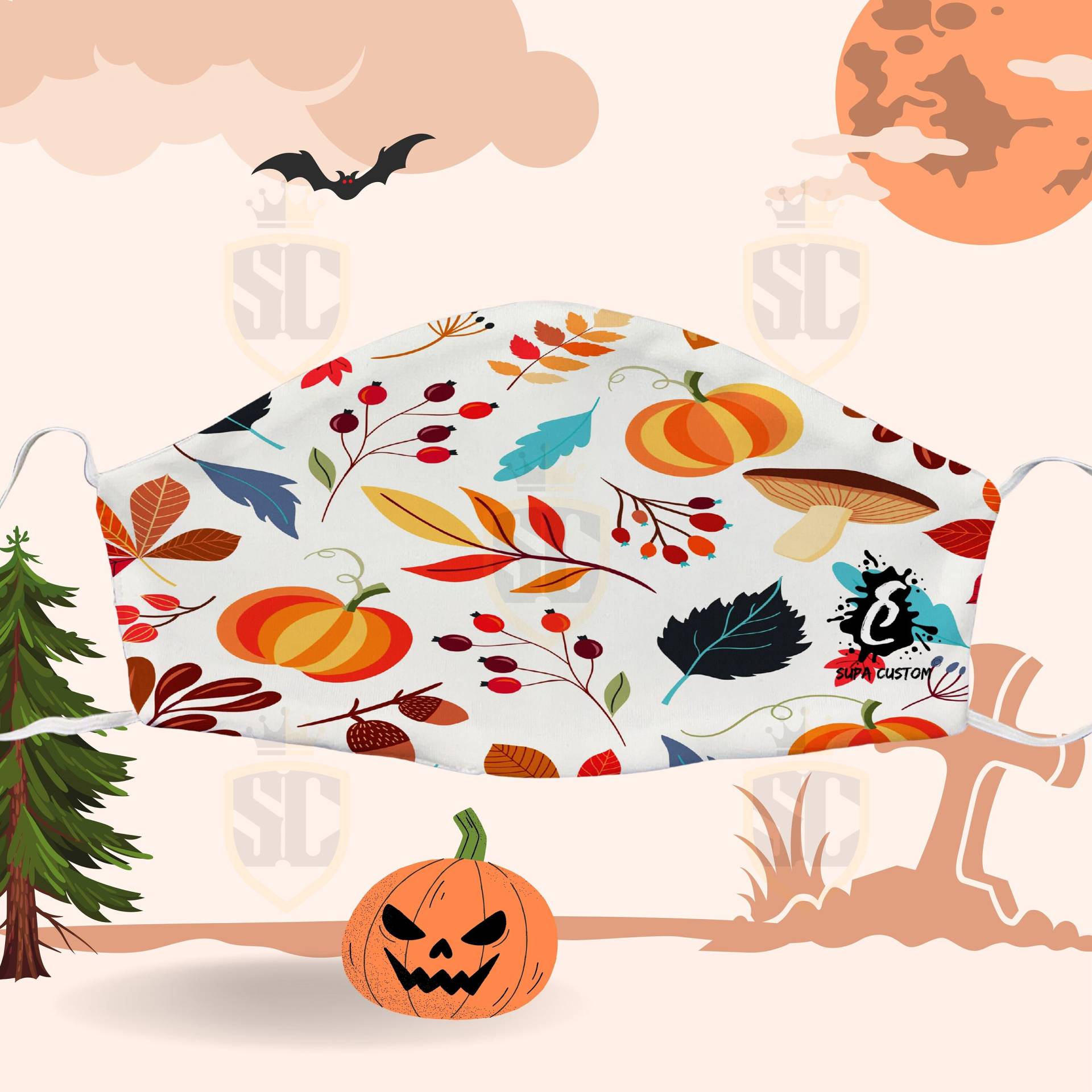 Halloween Gesichtsmaske. Baumwolle Dreischichtig Mit Filtertasche. Kürbis Gesichtsmasken. Waschbare Gesichtsbedeckung. Wiederverwendbare Halloween Gesichtsmaske. Baumwolle Dreischichtig Mit Filtertasche. Kürbis Gesichtsmasken. Waschbare Gesichtsbedeckung. Wiederverwendbare von Etsy - SupaCustom