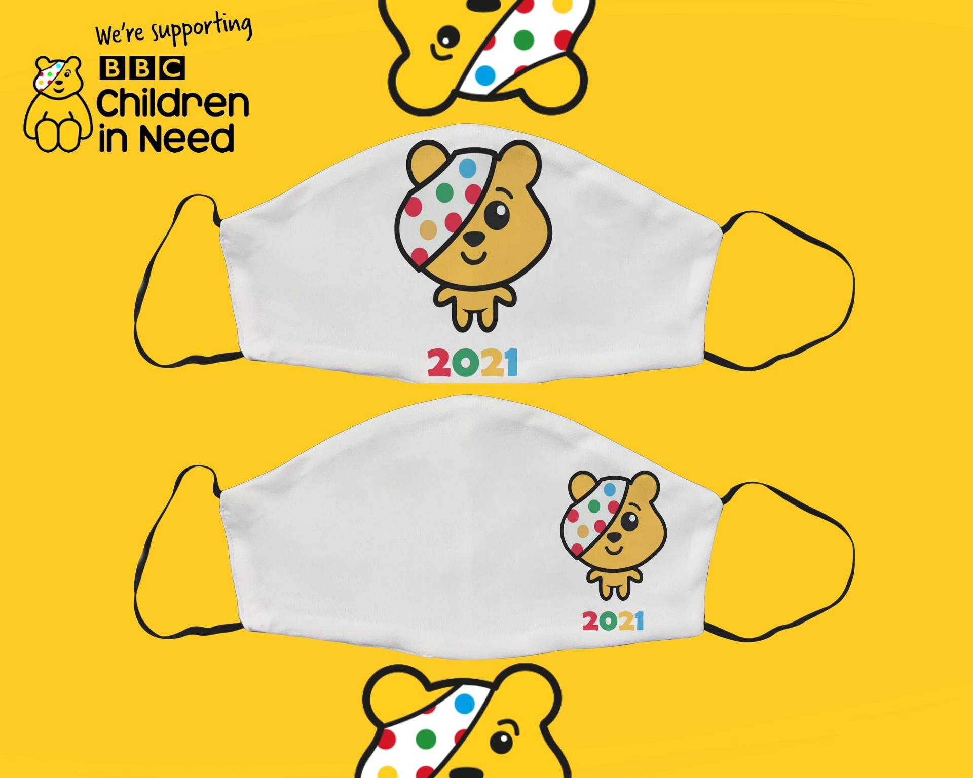 Pudsey 2021 Gesichtsmaske, Animierte Maske, Baumwolle, Lustige Charity Verstellbare Gesichtsbedeckung, Filtertasche, Geschenk Für Ihn Pudsey 2021 Gesichtsmaske, Animierte Maske, Baumwolle, Lustige Charity Verstellbare Gesichtsbedeckung, Filtertasche, Geschenk Für Ihn von Etsy - SupaCustom