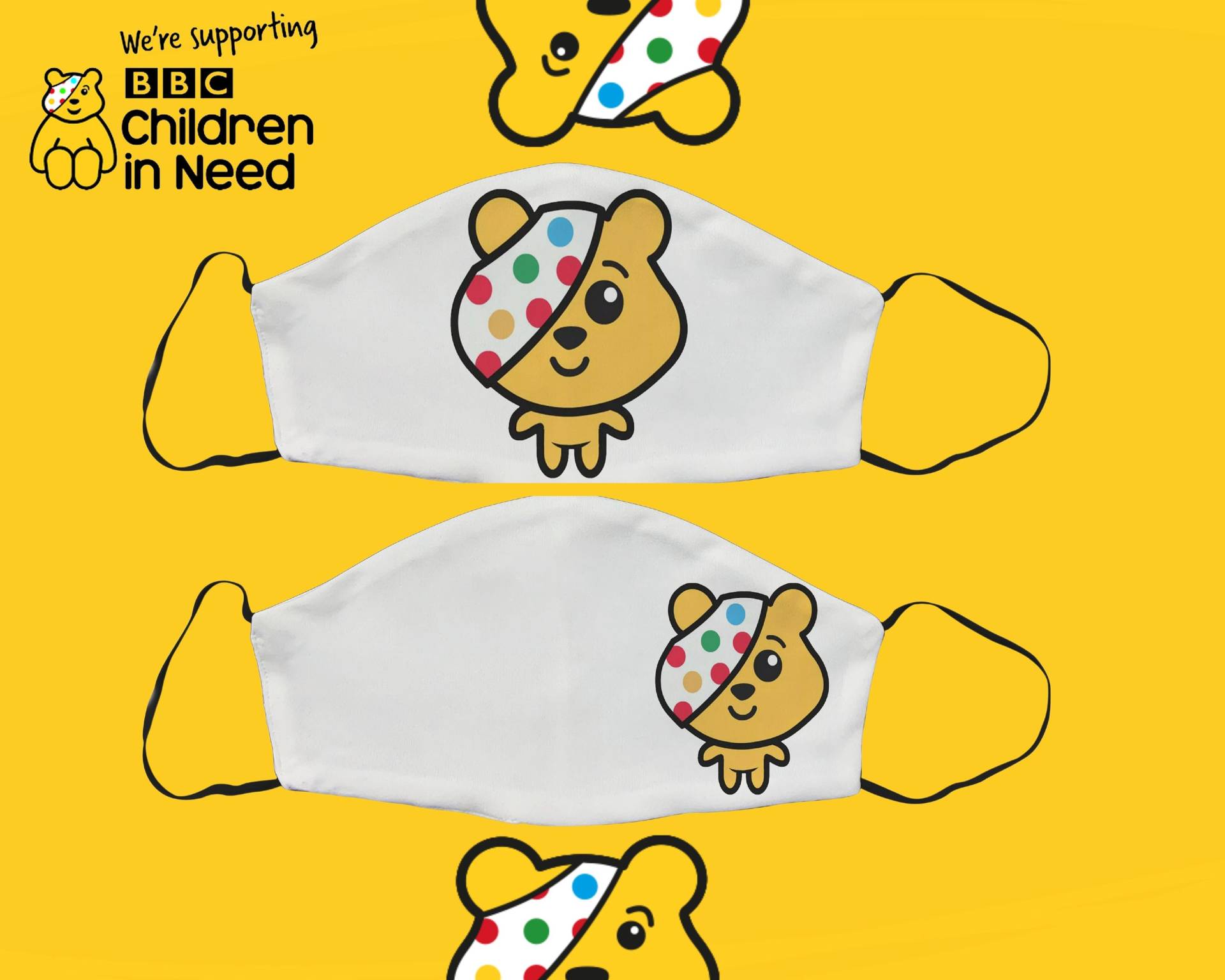 Pudsey Bär, Animierte Maske, Spotty Day, Kinder in Not, Baumwollmaske, Verstellbare Gesichtsbedeckung, Waschbare Wiederverwendbare Geschenk Für Ihn Pudsey Bär, Animierte Maske, Spotty Day, Kinder in Not, Baumwollmaske, Verstellbare Gesichtsbedeckung, Waschbare Wiederverwendbare Geschenk Für Ihn von Etsy - SupaCustom