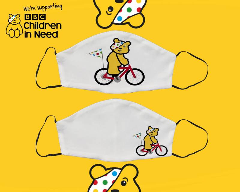 Pudsey Cycle Maske, Kinder in Not, Spotty Day Gesichtsmaske, Baumwolle, Charity, Verstellbare Gesichtsbedeckung Mit Filterfach, Erwachsene Geschenk von Etsy - SupaCustom