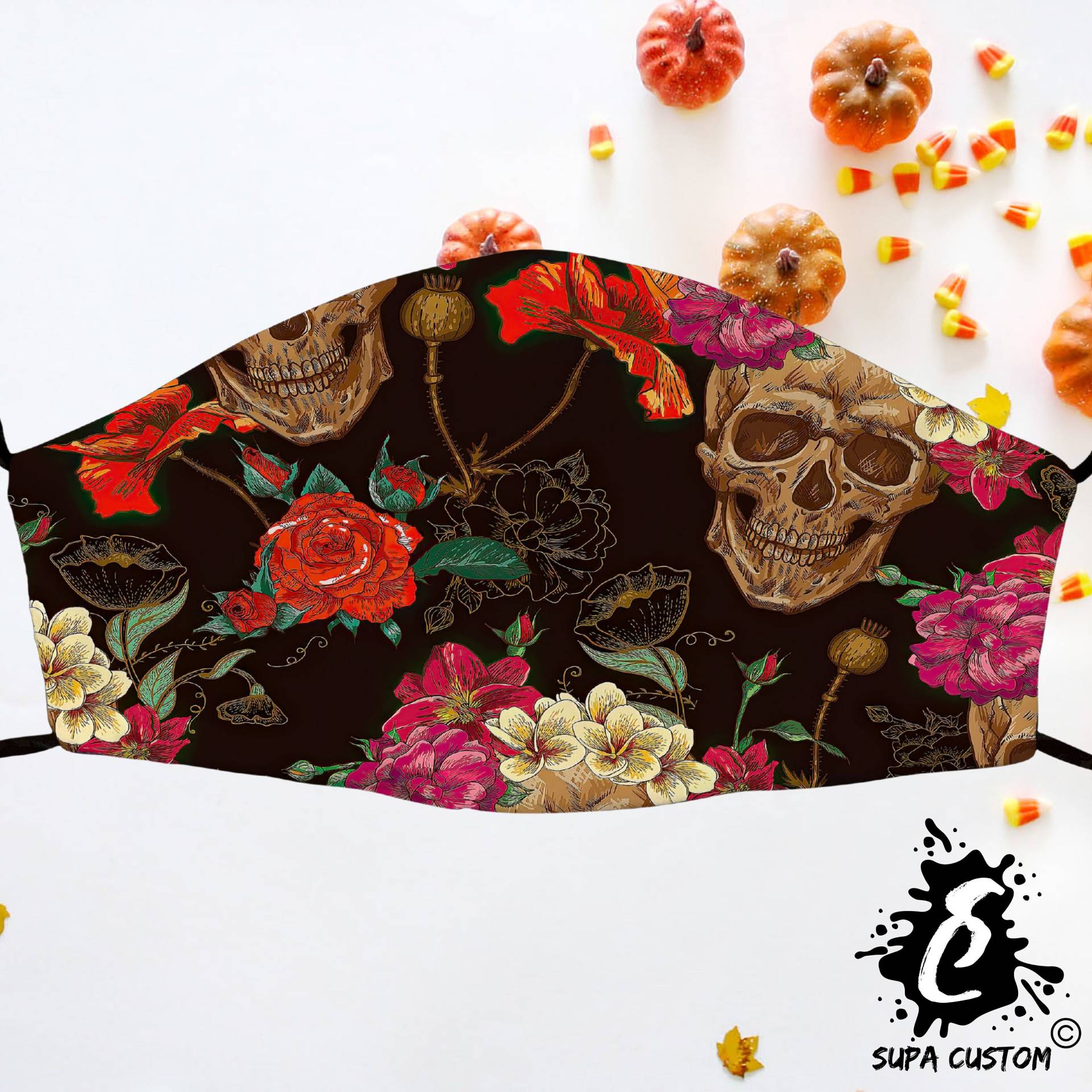 Süße Blumen Totenkopf Gesichtsmaske Made in Uk Erwachsene Größe Mit Filtertasche Waschbar Atmungsaktiv Wiederverwendbar Gesichtsbedeckung Süße Blumen Totenkopf Gesichtsmaske Made in Uk Erwachsene Größe Mit Filtertasche Waschbar Atmungsaktiv Wiederverwendbar Gesichtsbedeckung von Etsy - SupaCustom