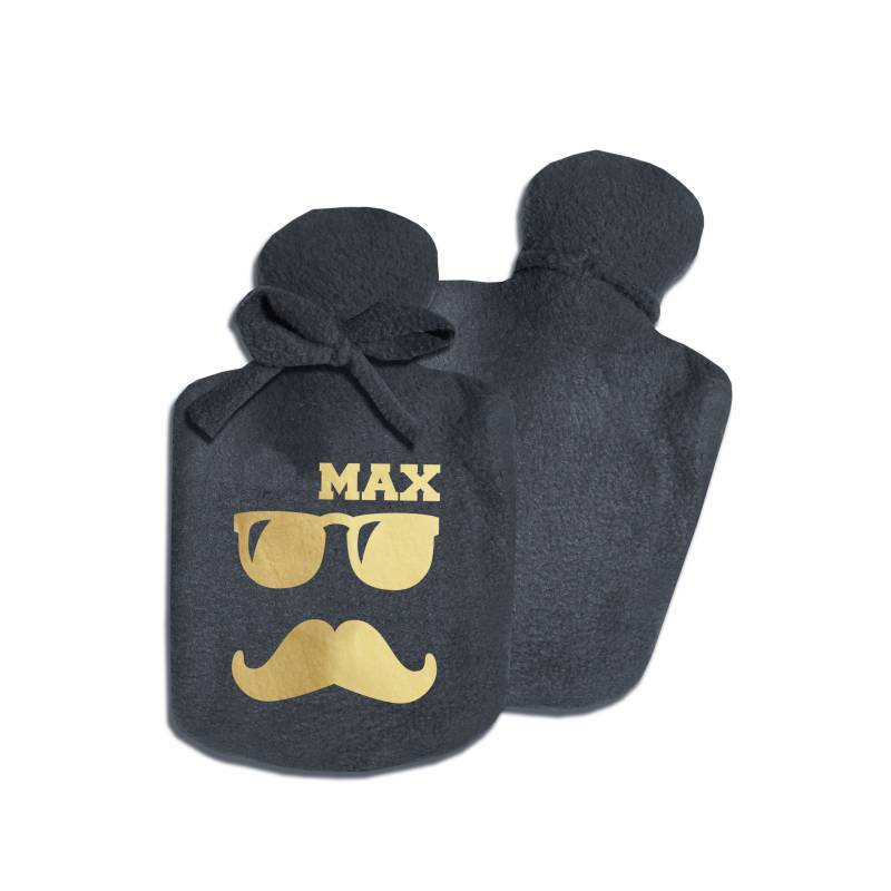 Personalisierte Wärmflasche Schwarz Für Jungen Männer Mann Mit Namen, Unterschiedliche Farben Und Motive, Kalt Oder Warm Befüllbar von Etsy - SupaRina