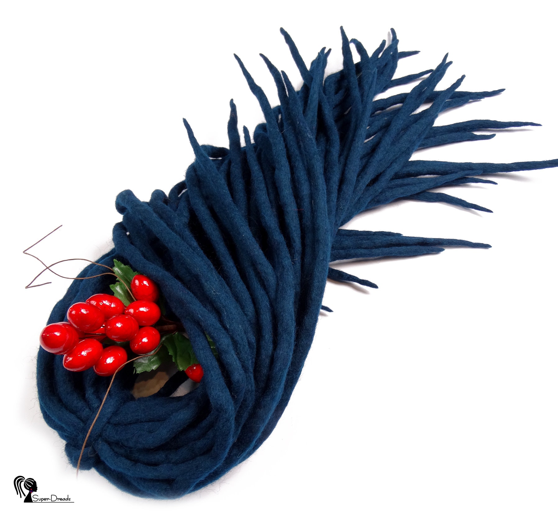 Blaue Wolle Dreadlocks, Grün Türkis Dreads, Dreadlocks Verlängerungs, Doppelendig, Dark Ocean von Etsy - SuperDreadsArt