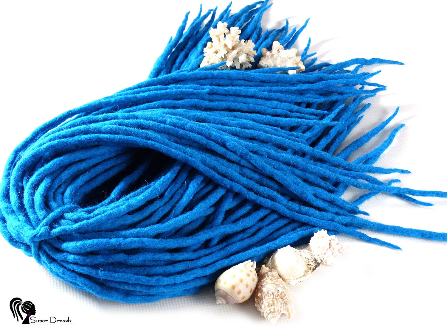 Blaue Wolle Dreadlocks Erweiterungen - Doppelendige Handgefertigte Dreads Für Boho, Gothic, Und Festival Frisuren von Etsy - SuperDreadsArt