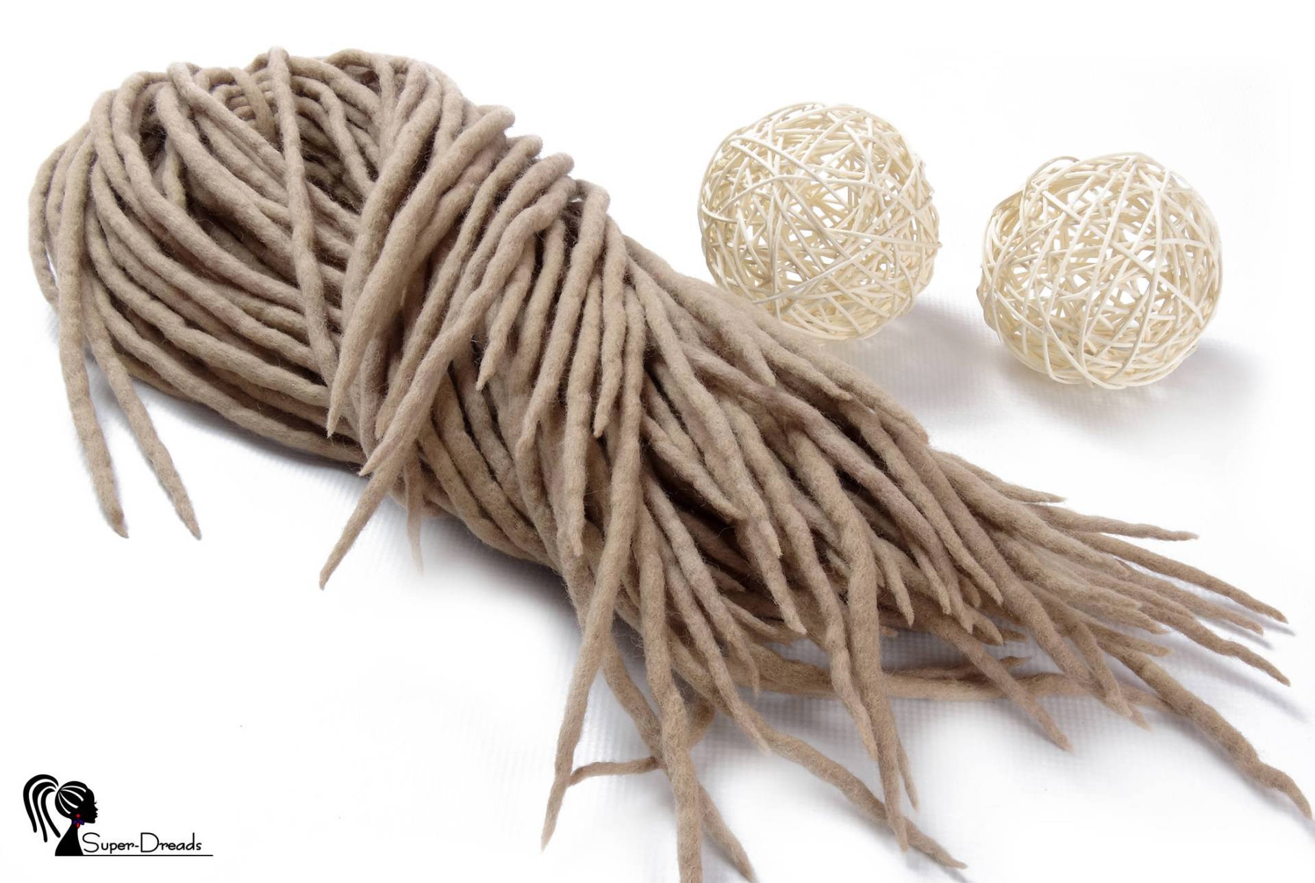 Blond Wolle Dreadlocks Erweiterungen, Beige Dreads Doppelendige, Sweet Coffee Latte von Etsy - SuperDreadsArt