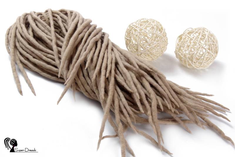 Blond Wolle Dreadlocks Erweiterungen, Beige Dreads Doppelendige, Sweet Coffee Latte von Etsy - SuperDreadsArt