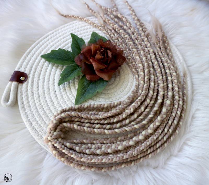 Blond Wolle Zöpfe, Geflochtene Dreadlocks, Dreadlocks Erweiterungen, Boho Hippie Doppelendige, Leinen Zopf von Etsy - SuperDreadsArt