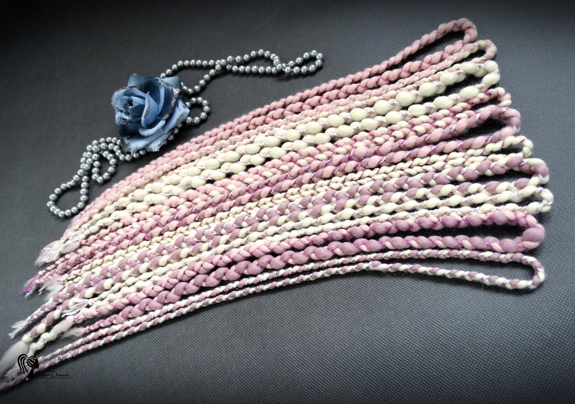 Blond & Pink Wolle Dreadlocks Boho Zöpfe, Doppelendig von Etsy - SuperDreadsArt