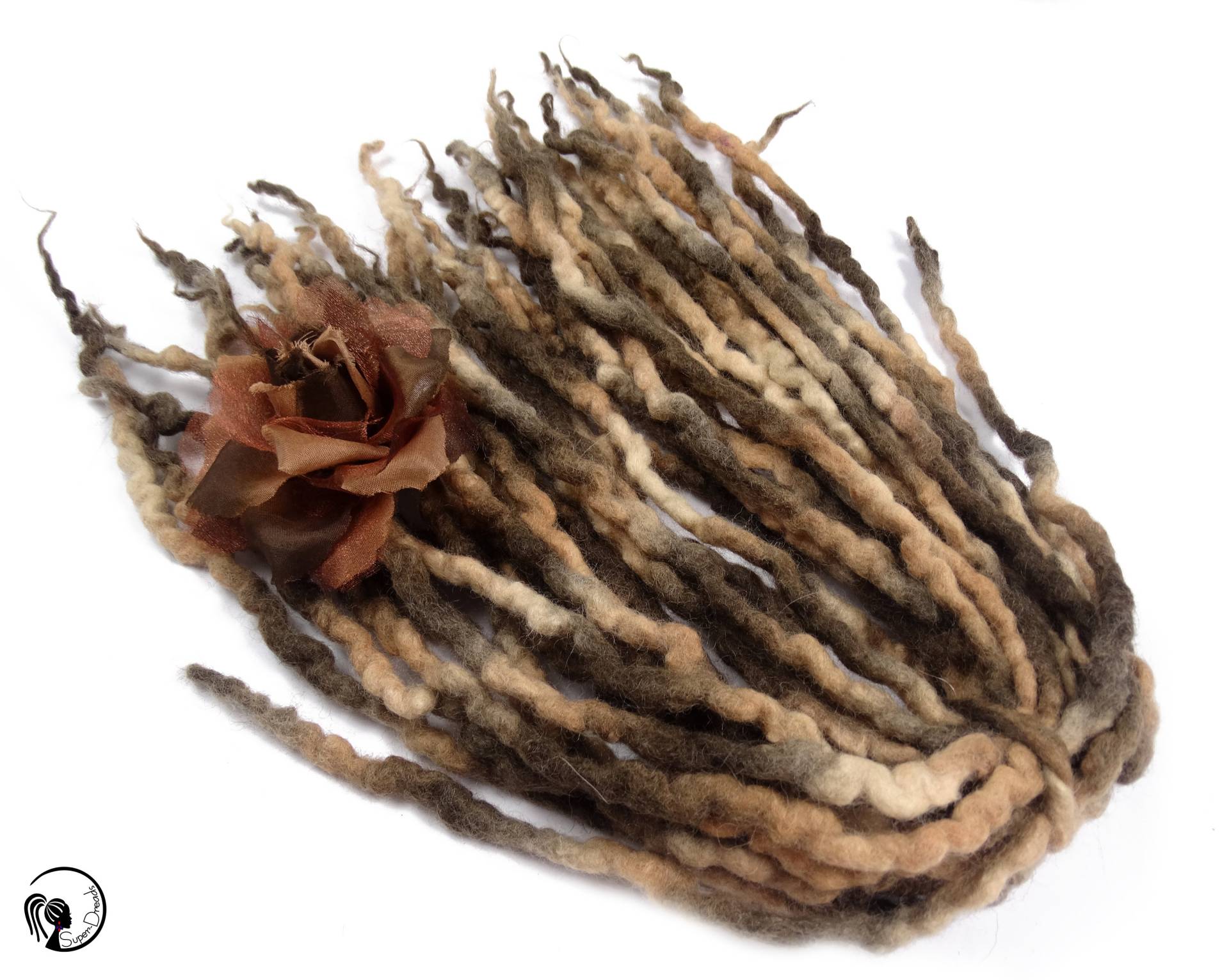 Braun Blond Ombre Lockige Wolle Dreadlocks Handgemachte Boho Haarverlängerung von Etsy - SuperDreadsArt