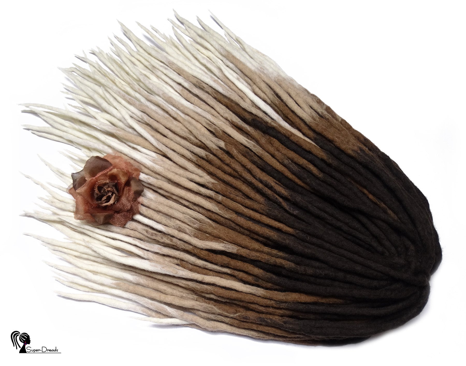 Braune Wolle Dreadlocks, Blonde Ombre Dreads, Dreadlocks Erweiterungen, Doppelendig, Schokolade Dessert von Etsy - SuperDreadsArt