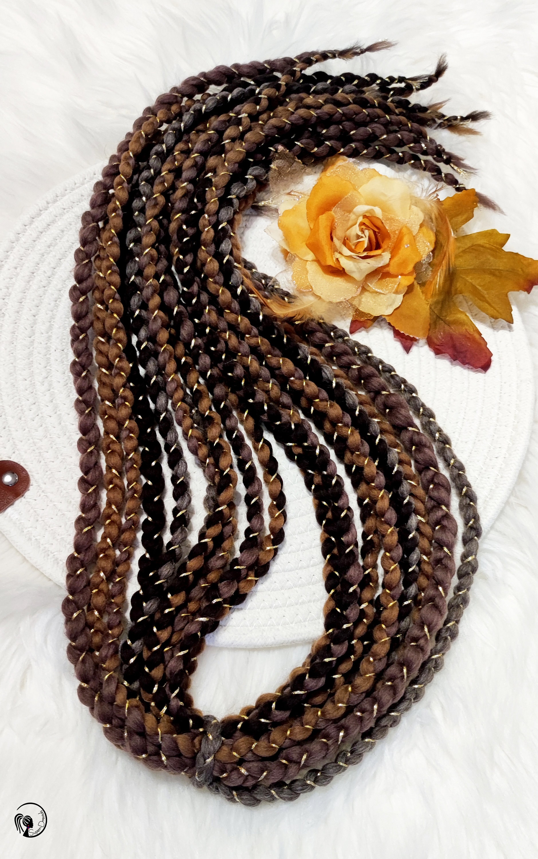 Braune Wolle Dreadlocks Zöpfe Bronze Karneval Haarverlängerungen von Etsy - SuperDreadsArt