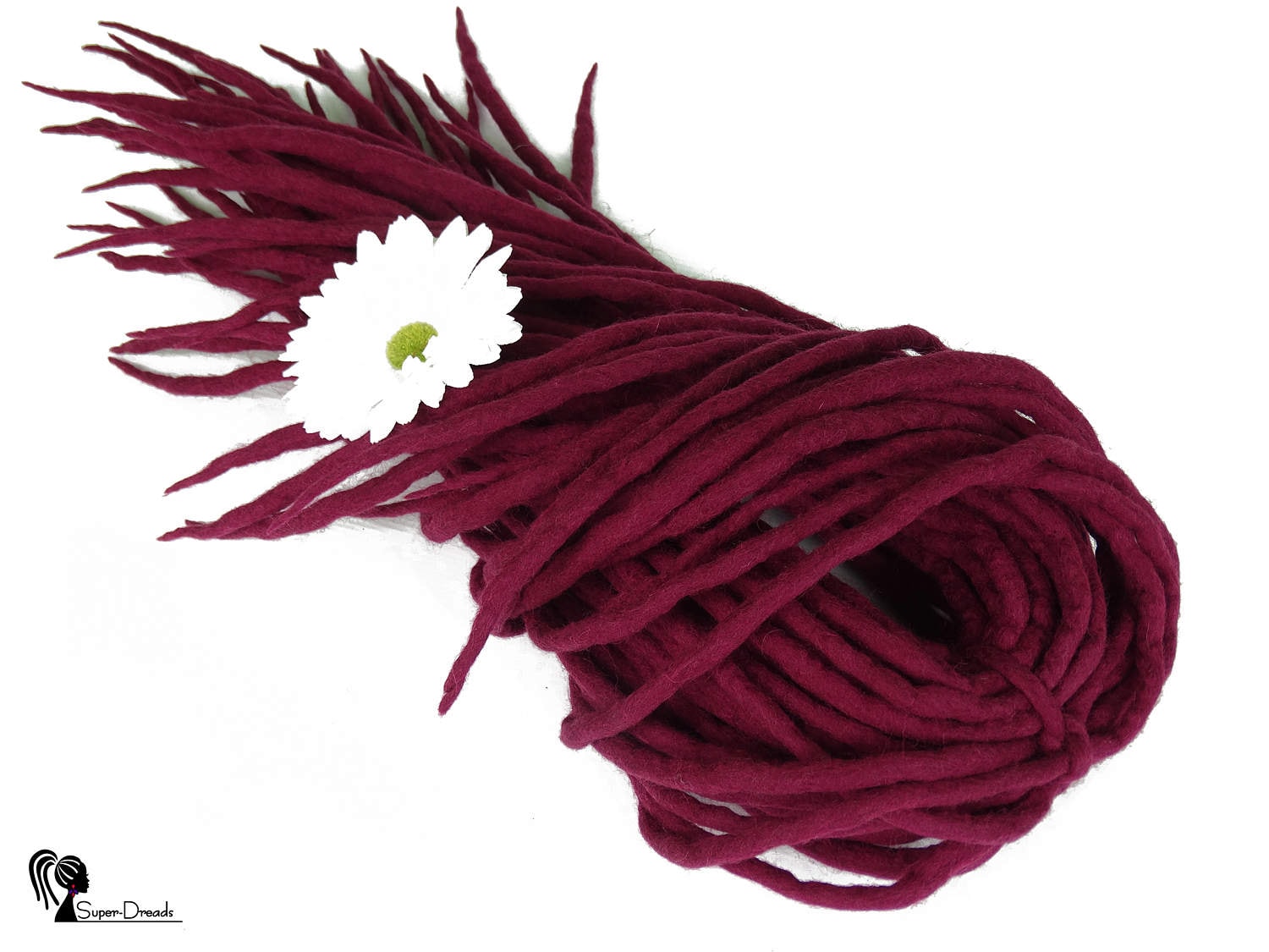Burgund Wolle Dreadlocks, Dunkelrote Aubergine Double Ended, Cherry Orchard von Etsy - SuperDreadsArt