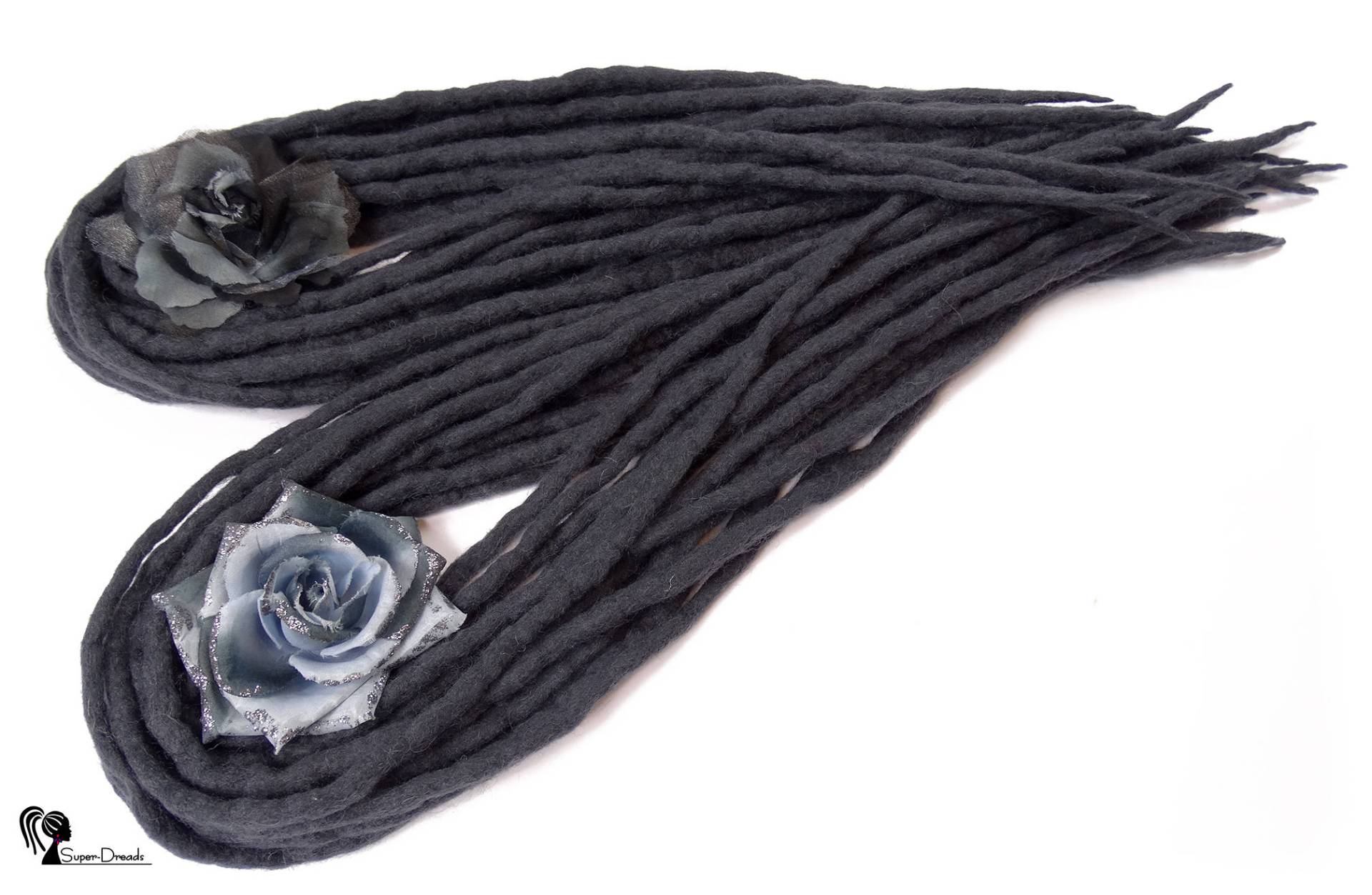 Graphitgraue Wolle Dreadlocks Erweiterungen - Komplettes Set Doppelendige Merino Dreads Für Frauen Und Männer von Etsy - SuperDreadsArt