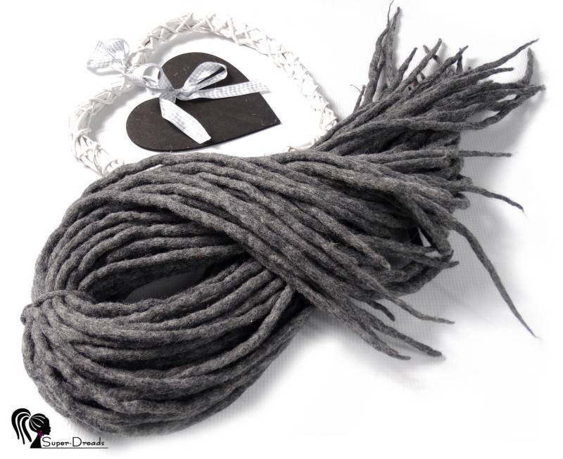 Graue Merinowolle Dreadlocks Handgemachte Doppelende Dreads Erweiterungen von Etsy - SuperDreadsArt