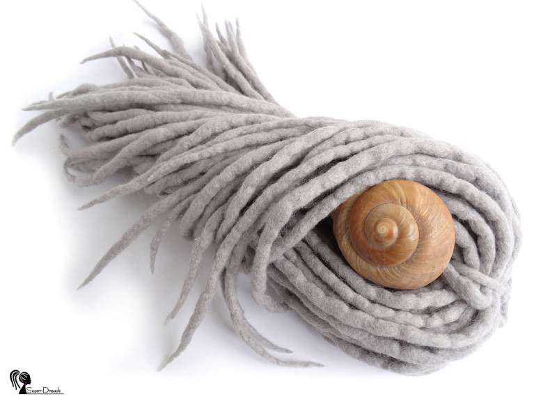 Graue Woll Dreadlocks Silberfarbene Dreads, Doppelseitige Verlängerungen von Etsy - SuperDreadsArt