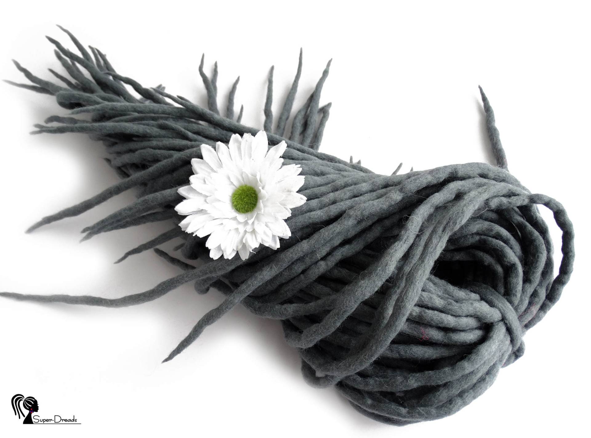 Graue Wolle Dreadlocks Handgemachte Doppelende Dreads Erweiterungen von Etsy - SuperDreadsArt