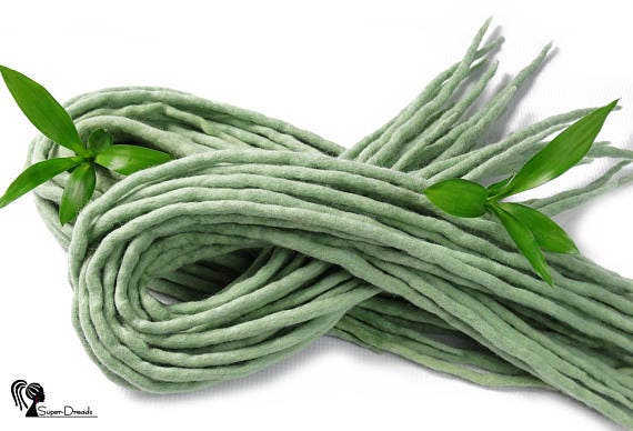 Grüne Wolle Dreadlocks, Mintgrüne Pastellgrüne Hellgrüne Dreads, Doppelendig, Pastel Mint Grüne Wolle Dreadlocks, Mintgrüne Pastellgrüne Hellgrüne Dreads, Doppelendig, Pastel Mint von Etsy - SuperDreadsArt